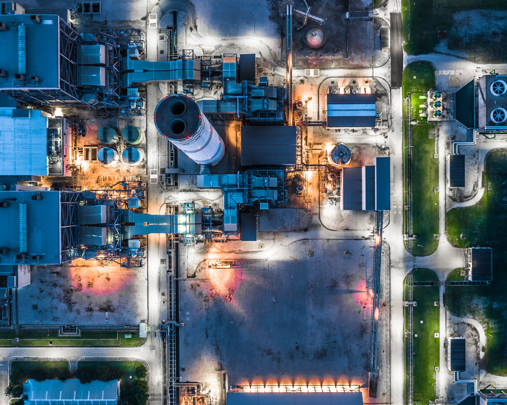 aerial view of an industrial plant