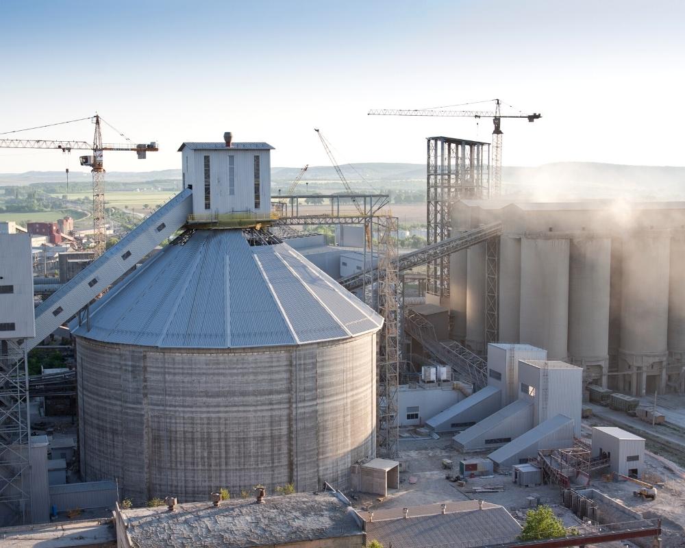 aerial view of a manufacturing plant